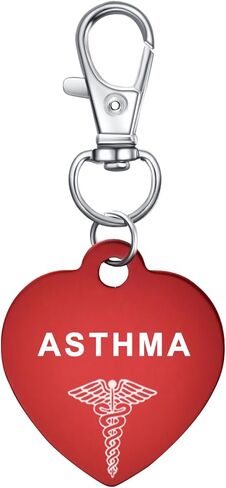 Medical Alert Tag Keychain for Woman With Free Emergency Medic ID Dog Tag Charm Keychain for Bags Cloth Accessories in Kuwait