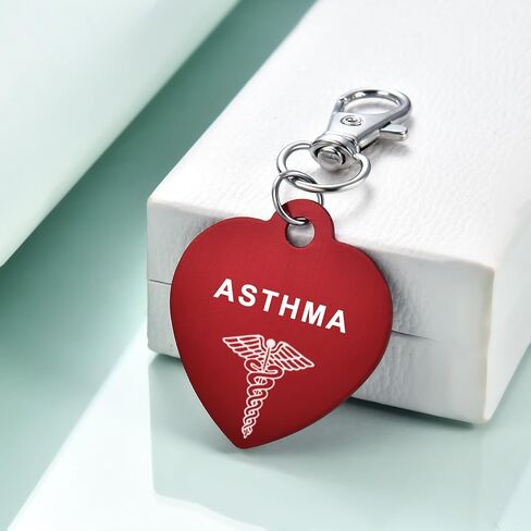 Medical Alert Tag Keychain for Woman With Free Emergency Medic ID Dog Tag Charm Keychain for Bags Cloth Accessories in Kuwait