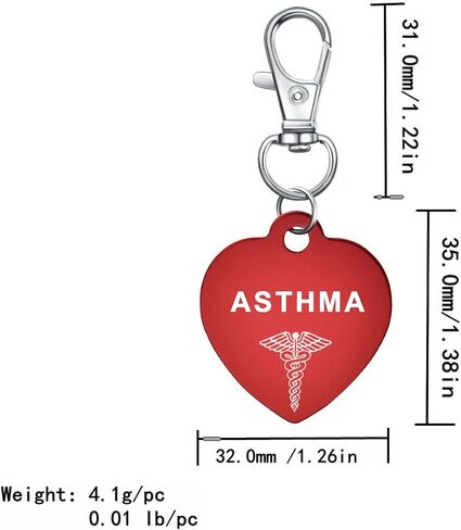 Medical Alert Tag Keychain for Woman With Free Emergency Medic ID Dog Tag Charm Keychain for Bags Cloth Accessories in Kuwait