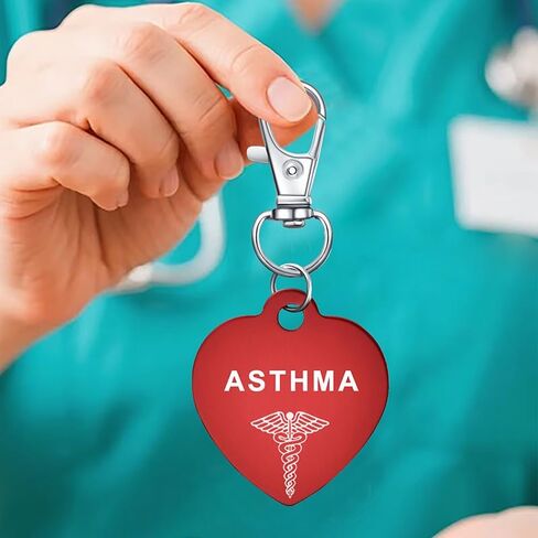Medical Alert Tag Keychain for Woman With Free Emergency Medic ID Dog Tag Charm Keychain for Bags Cloth Accessories in Kuwait