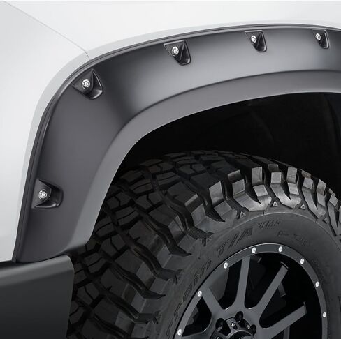 Bushwacker Jeep Style Flat Style Front and الخلفية المشاعل | مجموعة من 4 قطع ، أسود ، محكم التشطيب | 10920-07 | يناسب 1997-2006 Jeep Wrangler TJ in Saudi Arabia