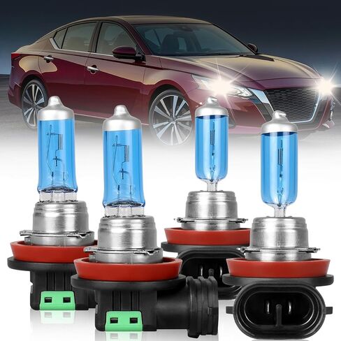 H11 High Performance Halogen Headlight Bulb For Jeep Grand Cherokee 2017 2018 2019 2020 Light Bulbs High Beam Low Beam and Fog Replacement Bulb, H11 High Beam+H11 Low Beam Combo, 4PCS in Saudi Arabia