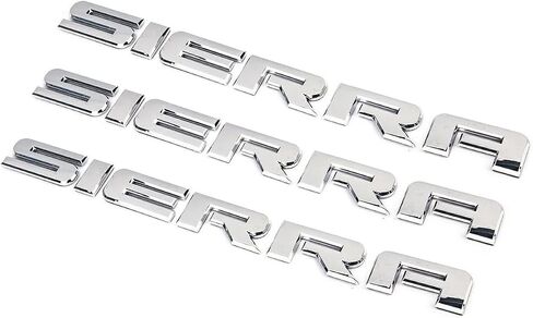 3PC Gloss Black Sierra Nameplates Letter Emblems Badges 2007 to 2019 Glossy for 2500Hd 3500Hd Sierra Emblem in Saudi Arabia