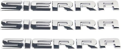 3PC Gloss Black Sierra Nameplates Letter Emblems Badges 2007 to 2019 Glossy for 2500Hd 3500Hd Sierra Emblem in Saudi Arabia