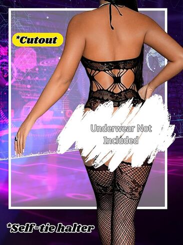 Cut Out Fishnet Bodysuit,Sheer Body Stockings For Women Sexy,One Piece Lingerie Boudoir Exotic Dancewear in Saudi Arabia