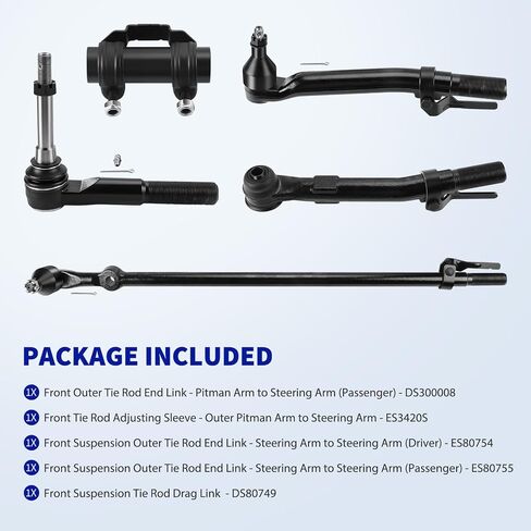 LCWRGS Front Tie Rod Ands Kit for 2005-2016 Ford F-250 F-350 Super Duty 4WD 4x4 ، TIE TIX ROD OFTER AND ALD SLEEVE RINC و PITMAN ARM SPENENSION KIT -5PCS in Kuwait