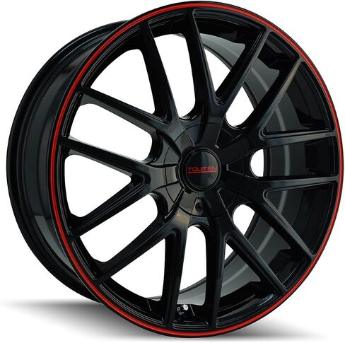 TR60 16x7, Bolt Pattern: 5x110/115, Offset: 42, BLACK/RED RING, set of 1 in Saudi Arabia