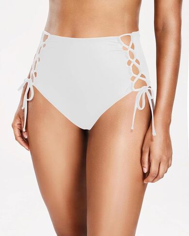 HYTENSUN Women's High Waisted Bikini Bottom Tummy Control Tie Side Swim Bottoms Bathing Suits Swimsuit Bottoms in Saudi Arabia