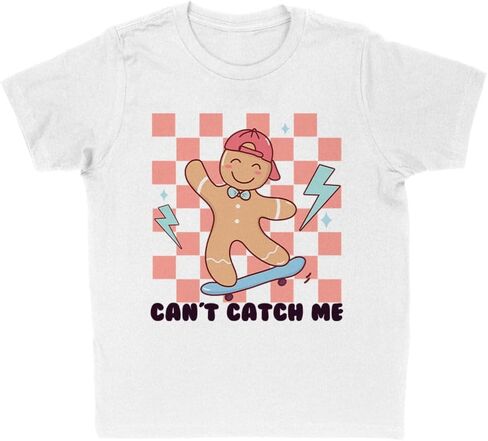 Can't Catch Me Gingerbread Man Kids T-Shirt Youth in Saudi Arabia