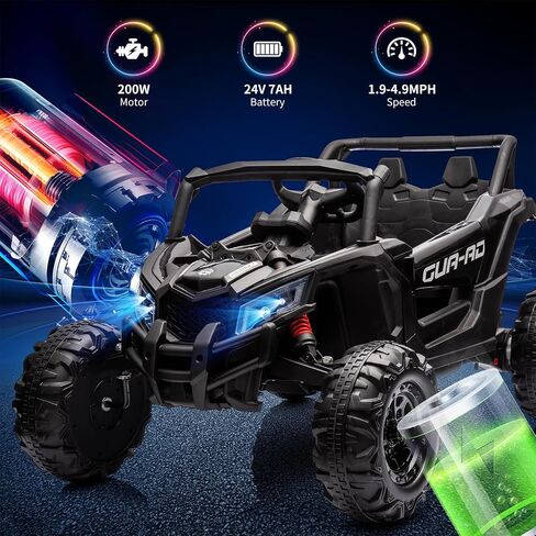 24V Kids Ride-On Utv Car – Battery-Powered Electric Vehicle with Remote Control, Spring Suspension, 200W Motor, Metal Frame, USB, Music, and Led Lights, Perfect Ride-On Toy for Children(Rose) in Saudi Arabia