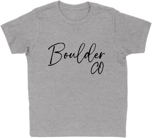 Script Boulder Colorado Kids T-Shirt Youth in Saudi Arabia