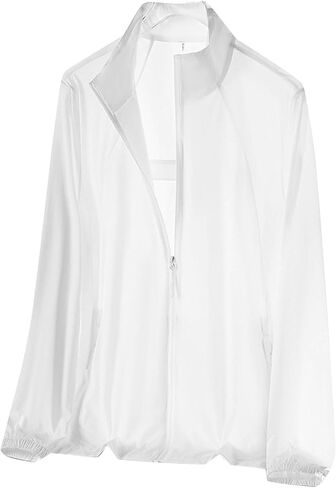 Mens Sun Shirts Uv Protection Long Sleeve Breathable Jacket UPF 50+ Zip Up Stand Collar Hiking Shirt with Zip Pockets in Saudi Arabia