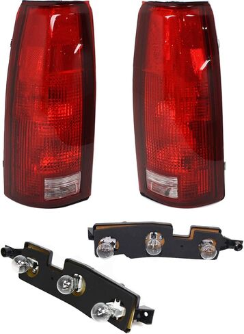 New Aftermarket Tail Lamp Passenger And Driver Side 4-pc Kit with Tail Light Circuit Board Compatible With Chevy/GMC C/K Full Size P/U 1988-2000 OEM 5977868-PFM 5977867-PFM 16511565 16511566 in Kuwait