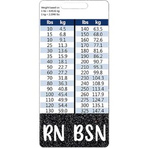 Plifal RN BSN Badge Buddy Card Holder Nursing Accessories Registered Nurse Vertical ID Name Identification Tags Nurse Work Items W Height & Weight Conversion Charts in Kuwait