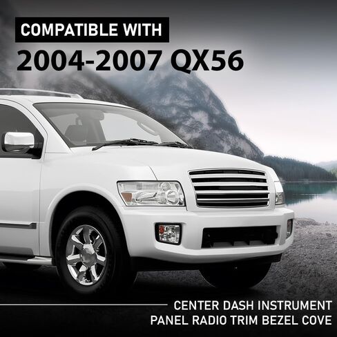 Front Center Dash Radio Vent Bezel Trim Compatible with Infiniti QX56 2004 2005 2006 2007, Dashboard Cover, Gray in Saudi Arabia