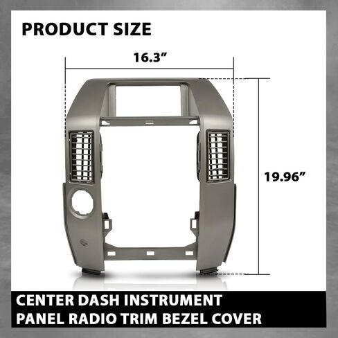 Front Center Dash Radio Vent Bezel Trim Compatible with Infiniti QX56 2004 2005 2006 2007, Dashboard Cover, Gray in Saudi Arabia