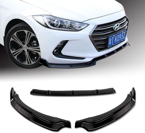 Q1-TECH, 9-Piece Front Bumper Lip & Side Skirt Extensions Diffuser Compatible with 2017-2018 Hyundai Elantra, Front Bumper Lip Spoiler Air Chin Body Splitter ABS (Painted Black) in Saudi Arabia