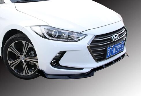 Q1-TECH, 9-Piece Front Bumper Lip & Side Skirt Extensions Diffuser Compatible with 2017-2018 Hyundai Elantra, Front Bumper Lip Spoiler Air Chin Body Splitter ABS (Painted Black) in Saudi Arabia