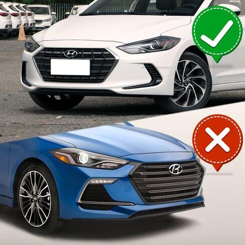 Q1-TECH, 9-Piece Front Bumper Lip & Side Skirt Extensions Diffuser Compatible with 2017-2018 Hyundai Elantra, Front Bumper Lip Spoiler Air Chin Body Splitter ABS (Painted Black) in Saudi Arabia