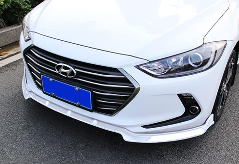 Q1-TECH, 9-Piece Front Bumper Lip & Side Skirt Extensions Diffuser Compatible with 2017-2018 Hyundai Elantra, Front Bumper Lip Spoiler Air Chin Body Splitter ABS (Painted Black) in Saudi Arabia