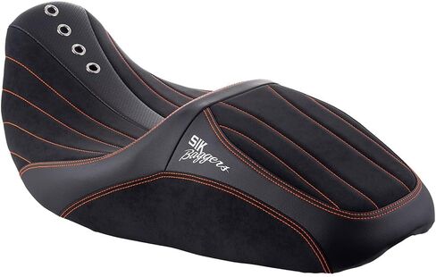 Advanblack Touring Seat "Sik Baggers" Custom Stitching Pillion Rider and Passenger Seat Fit for 2009-2023 Harley Touring Road Glide/Street Glide (Black Stitching) in Saudi Arabia