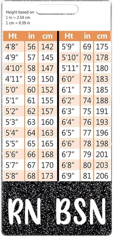 Plifal RN BSN Badge Buddy Card Holder Nursing Accessories Registered Nurse Vertical ID Name Identification Tags Nurse Work Items W Height & Weight Conversion Charts in Kuwait