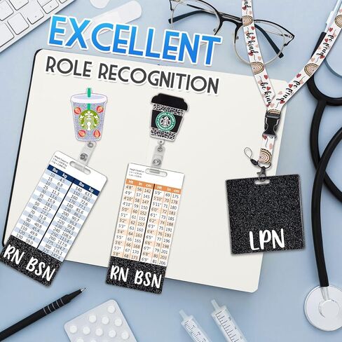 Plifal RN BSN Badge Buddy Card Holder Nursing Accessories Registered Nurse Vertical ID Name Identification Tags Nurse Work Items W Height & Weight Conversion Charts in Kuwait