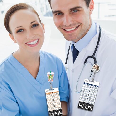 Plifal RN BSN Badge Buddy Card Holder Nursing Accessories Registered Nurse Vertical ID Name Identification Tags Nurse Work Items W Height & Weight Conversion Charts in Kuwait