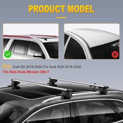 OCPTY ROOK RACK CROCK BARS FIT FORI Q5 2018 2019 2020 ، لـ Audi SQ5 2018 2019 2020 Bars Cargo for Cargo Carrier Laggage Kayak Canoe Bike Skiboard in Kuwait