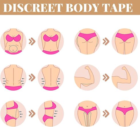 Geiserailie 50 Pcs Arm Lift Tape Buttocks Lift Patch Instantly Shape Body Tape for Women for Flabby Arms Butt Leg Fat Body(Semi Rectangular) in Saudi Arabia