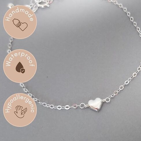 Annika Bella Cute Heart Bracelet - Dainty Bracelets for Women, Stackable Heart Jewelry, Adjustable Gold/Silver Band, Gift for Best Friend, Hypoallergenic Wrist Chain in Kuwait