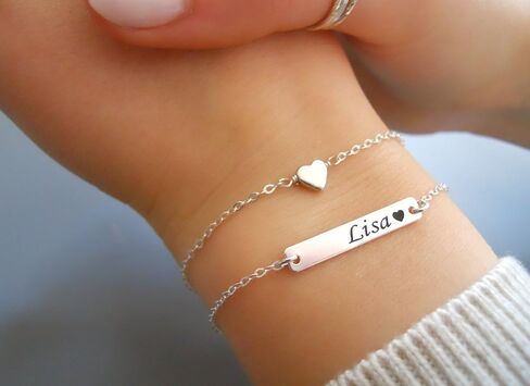 Annika Bella Cute Heart Bracelet - Dainty Bracelets for Women, Stackable Heart Jewelry, Adjustable Gold/Silver Band, Gift for Best Friend, Hypoallergenic Wrist Chain in Kuwait