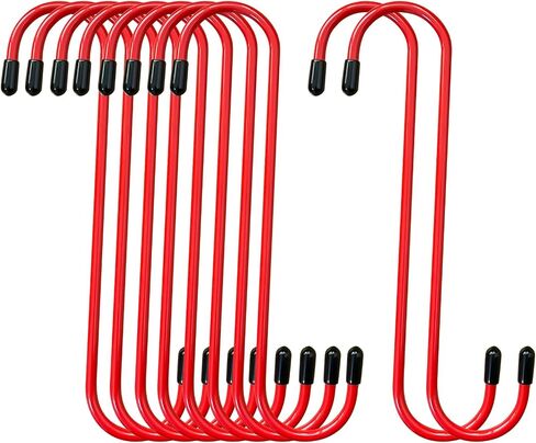 10Pcs Brake Caliper Hangers,Brake Caliper Hooks with Black Rubber Tips,Strong and Durable Automotive Tools for Braking,Bearing,Axle and Suspension Work,Red in Saudi Arabia
