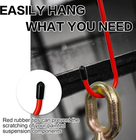 10Pcs Brake Caliper Hangers,Brake Caliper Hooks with Black Rubber Tips,Strong and Durable Automotive Tools for Braking,Bearing,Axle and Suspension Work,Red in Saudi Arabia