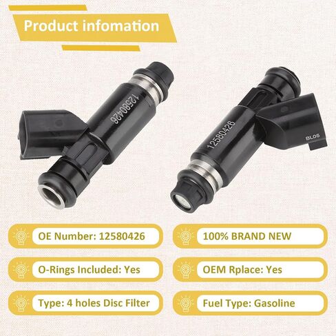 2002-2006 GM-5.3L-Flex-Legine Injectors ، متوافقة مع/Chevy 5.3 Tahoe Silverado Suburban ، متوافق مع/GMC Yukon XL Sierra ، | OE# 12580426 | | مجموعة من 8 | in Saudi Arabia