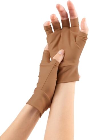 Light Skin Tone Fingerless Gloves for Covering Bruising - Mild Compression (sold as a pair) in Saudi Arabia