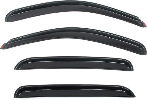 IKON MOTORSPORTS In Channel Window Visors Compatible with 2007-2013 Chevy Silverado GMC Sierra 1500 & 2008-2014 2500 3500 HD Crew Cab, Acrylic Smoke/Tinted Rain Guards, Side Window Wind Deflectors 4PC in Saudi Arabia