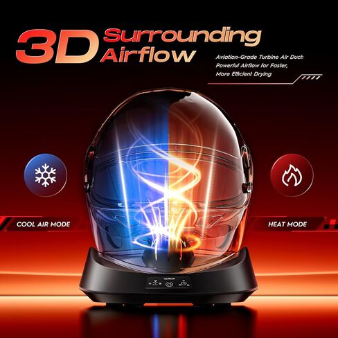 Portable Helmet Dryer,Hat Cleaner Kit with Deodorizer Purification System-Fan Heater,Sweat Protector for Helmets（Motorcycle,Hockey,Baseball,etc.）,Cap Care Machine and Storage Rack Accessories in Kuwait