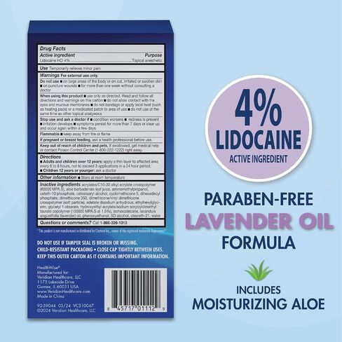 HealthWise 4% Lidocaine Roll-On | OTC Strength | Pain Relief Liquid | 2.5 oz. 73 mL | Non-Greasy, Unscented Formula | Topical Anesthetic in Saudi Arabia