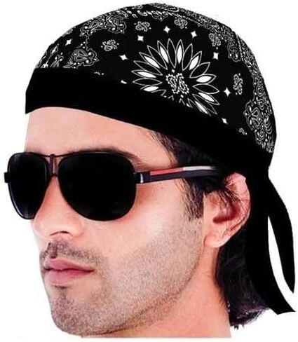 Daniel Smart Motorcycle Headwraps Cotton Doo Rag Skull Caps Sweat Wicking Cooling Helmet Liner for Men & Women in Kuwait