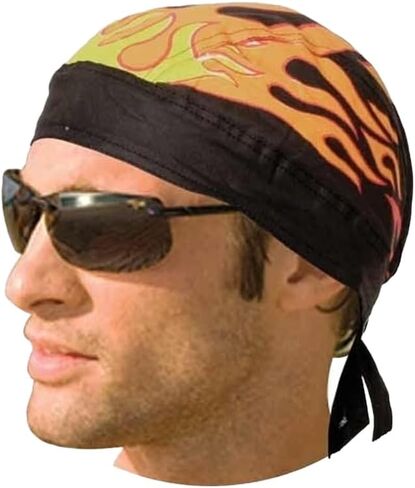 Daniel Smart Motorcycle Headwraps Cotton Doo Rag Skull Caps Sweat Wicking Cooling Helmet Liner for Men & Women in Kuwait