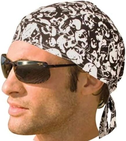 Daniel Smart Motorcycle Headwraps Cotton Doo Rag Skull Caps Sweat Wicking Cooling Helmet Liner for Men & Women in Kuwait