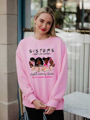 Breast Cancer Awareness Sweatshirt for Women Breast Cancer Long Sleeve Shirt Pink Ribbon Graphic Sweatshirt in Kuwait
