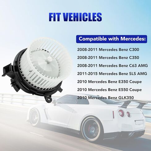 محرك منفاخ AC الأمامي مع نوبات المعجبين لعام 2009 2009 2010 2011 Mercedes Benz C300 C350 C63 E350 E550 GLK350 HVAC. in Saudi Arabia
