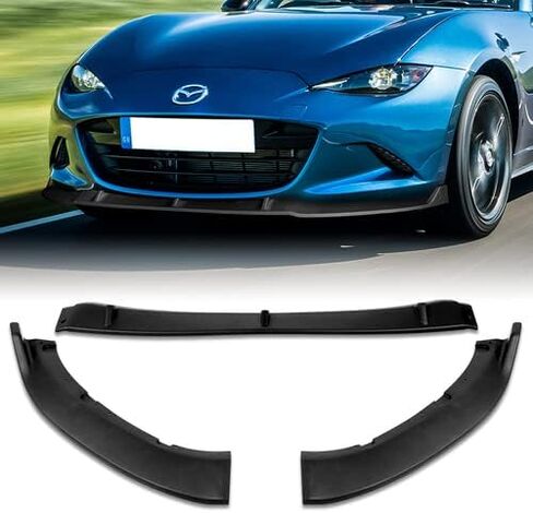 3 قطع الأمامية المصد الأمامي الشفاه المفسد الجانبي فاصل مجموعة من الحماية المتوافقة مع 2016-2021 Mazda Miata MX-5 ، 2017 2018 2019 2020 (Matt Black) in Kuwait