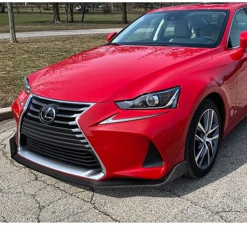 3 Pieces Front Bumper Lip Spoiler Splitter Side Body Kit Trim Protection Compatible with 2017-2020 Lexus IS200t IS300 IS350, 2018 2019 (Painted Carbon Style) in Saudi Arabia