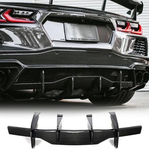 MCARCAR KIT Real Carbon Fiber Rear Diffuser Compatible with 2020-2025 Chevy Corvette C8 Stingray & Z51 Rear Lower Bumper Lip Diffuser Spoiler Body Kits Factory Outlet in Saudi Arabia