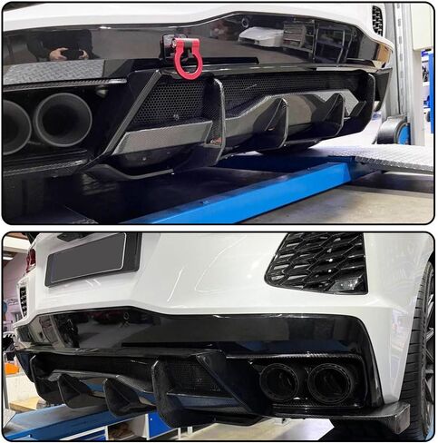 MCARCAR KIT Real Carbon Fiber Rear Diffuser Compatible with 2020-2025 Chevy Corvette C8 Stingray & Z51 Rear Lower Bumper Lip Diffuser Spoiler Body Kits Factory Outlet in Saudi Arabia