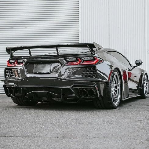 MCARCAR KIT Real Carbon Fiber Rear Diffuser Compatible with 2020-2025 Chevy Corvette C8 Stingray & Z51 Rear Lower Bumper Lip Diffuser Spoiler Body Kits Factory Outlet in Saudi Arabia