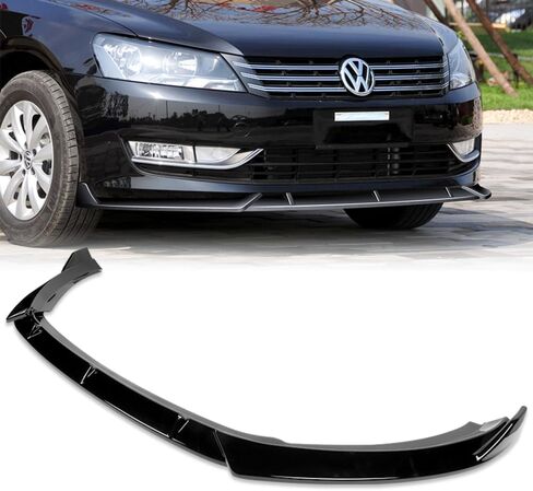 Q1-Tech ، 9pcs الأمامية المصدّة الشفاه والتنورة الجانبية الناشر المتوافقة مع سيارة Volkswagen Passat Sedan 2012-2015 فقط ، مفسد جسم الذقن الأمامي الشفاه (الكربون المطلي) in Saudi Arabia
